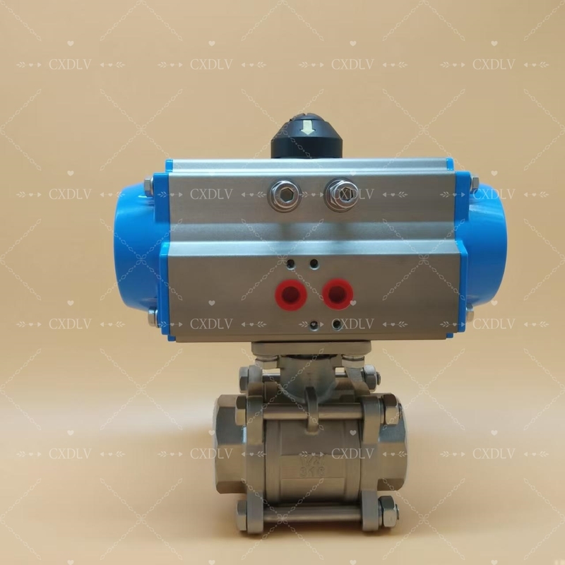 전동/공압식 스테인리스 스틸 나사산 볼 밸브 - NPT 연결 2피스 볼 밸브
