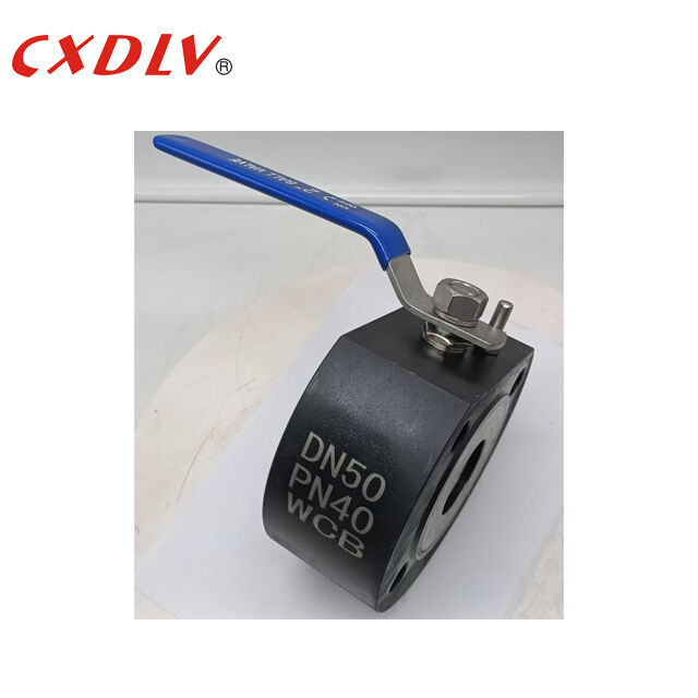 Wafer Type 1PC Full Bore Ball Valve Between Flanges PN40 With Handle Lever